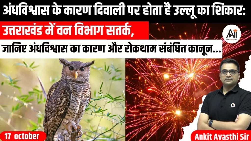 अंधविश्वास के कारण दिवाली पर होता है उल्लू का शिकार: उत्तराखंड में वन विभाग सतर्क, जानिए अंधविश्वास का कारण और रोकथाम संबंधित कानून..