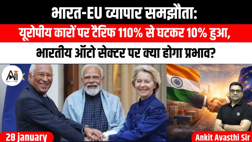 भारत-EU व्यापार समझौता: यूरोपीय कारों पर टैरिफ 110% से घटकर 10% हुआ,  भारतीय ऑटो सेक्टर पर क्या होगा प्रभाव?
