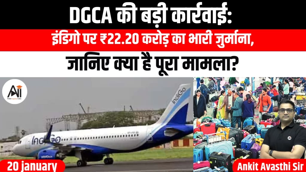 DGCA की बड़ी कार्रवाई: इंडिगो पर ₹22.20 करोड़ का भारी जुर्माना, जानिए क्या है पूरा मामला?