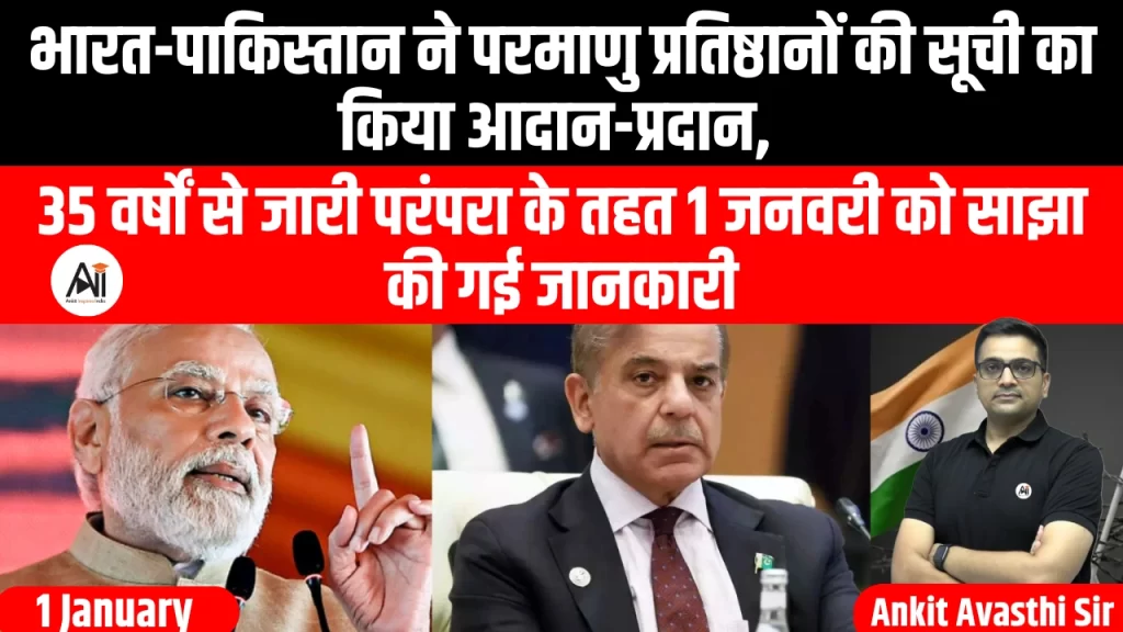 भारत-पाकिस्तान ने परमाणु प्रतिष्ठानों की सूची का किया आदान-प्रदान, 35 वर्षों से जारी परंपरा के तहत 1 जनवरी को साझा की गई जानकारी