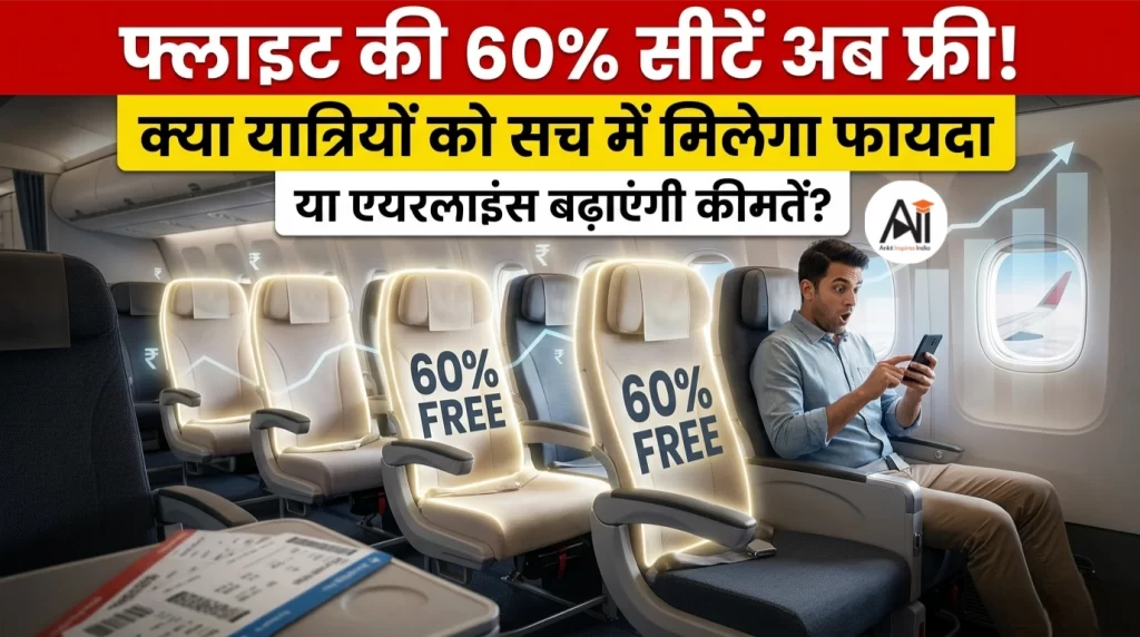 फ्लाइट की 60% सीटें अब फ्री! क्या यात्रियों को सच में मिलेगा फायदा या एयरलाइंस बढ़ाएंगी कीमतें?