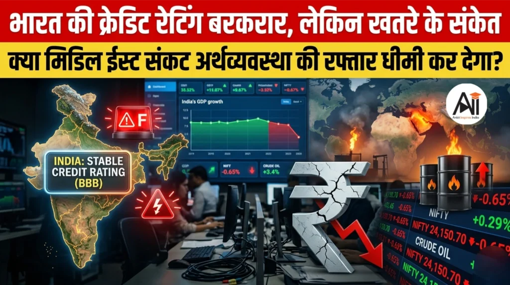 भारत की क्रेडिट रेटिंग बरकरार, लेकिन खतरे के संकेत – क्या मिडिल ईस्ट संकट अर्थव्यवस्था की रफ्तार धीमी कर देगा?