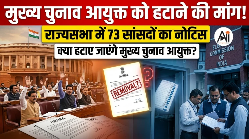 मुख्य चुनाव आयुक्त को हटाने की मांग! राज्यसभा में 73 सांसदों का नोटिस – क्या हटाए जाएंगे मुख्य चुनाव आयुक्त?