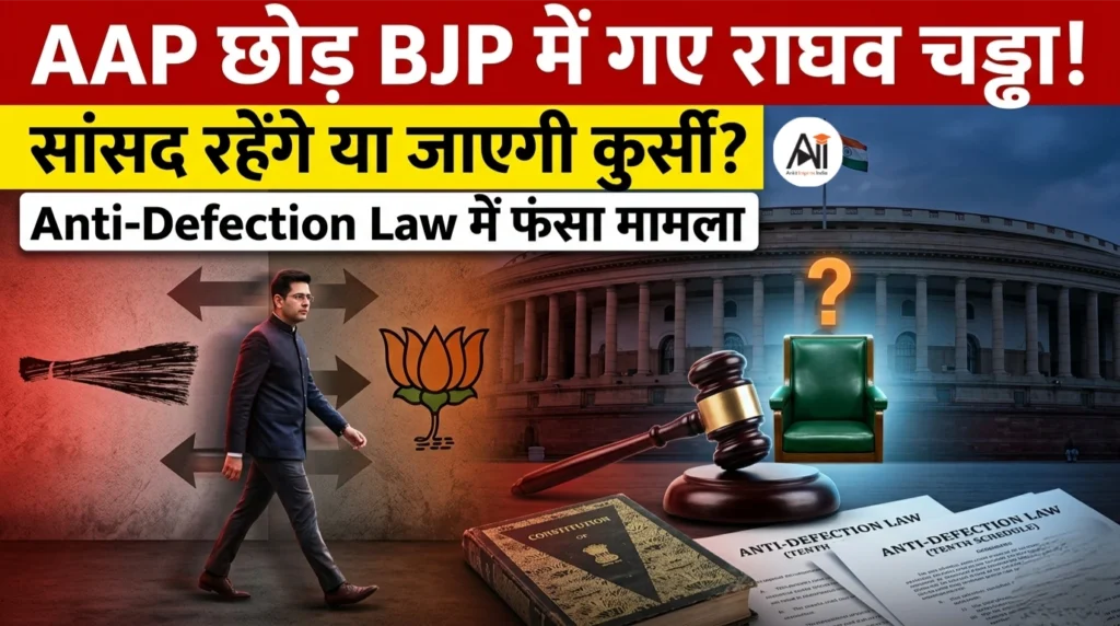 AAP छोड़ BJP में गए राघव चड्ढा! सांसद रहेंगे या जाएगी कुर्सी – जानिये क्या है कानूनी पेंच?