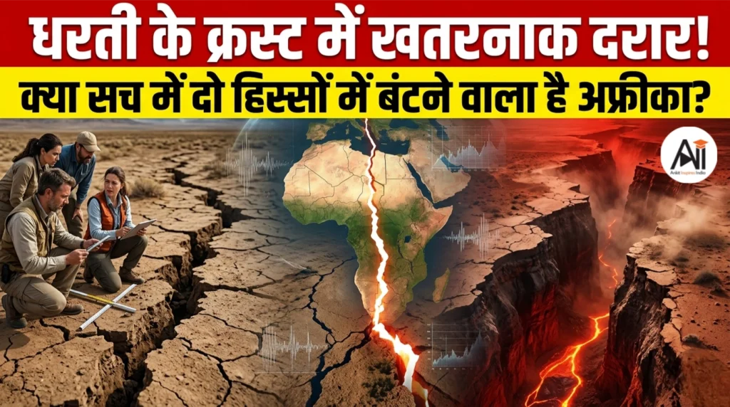 धरती के क्रस्ट में खतरनाक दरार! वैज्ञानिकों की बढ़ी चिंता – क्या सच में दो हिस्सों में बंटने वाला है अफ्रीका?