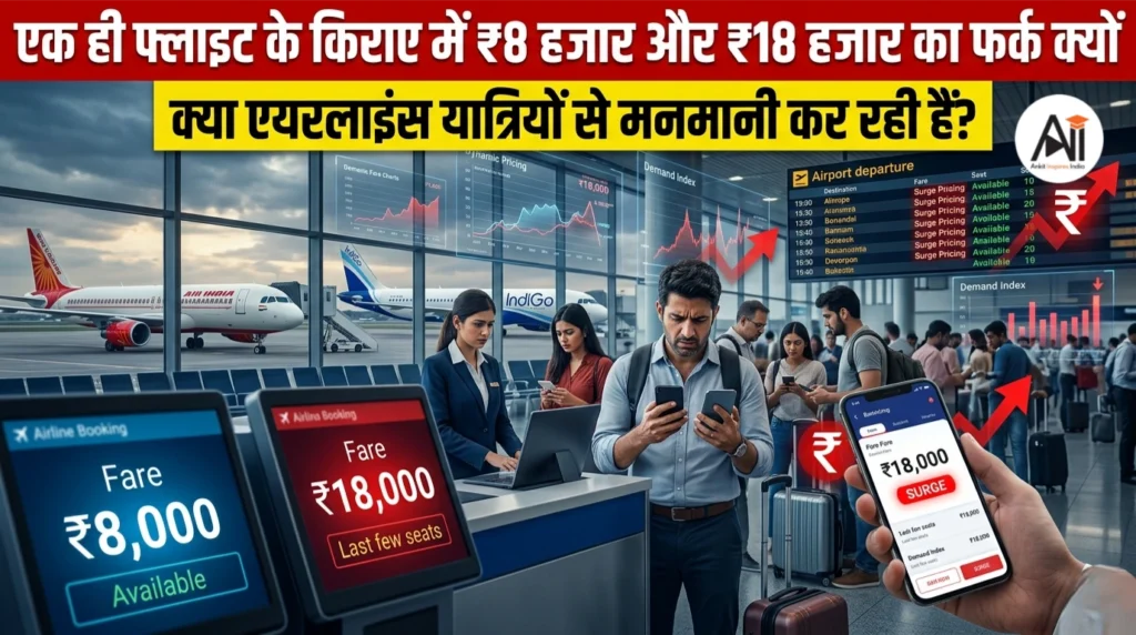 एक ही फ्लाइट के किराए में ₹8 हजार और ₹18 हजार का फर्क क्यों, क्या एयरलाइंस यात्रियों से मनमानी कर रही हैं?