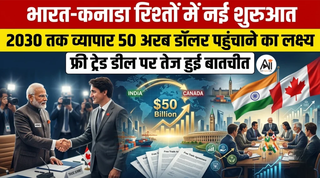 भारत-कनाडा रिश्तों में नई शुरुआत: 2030 तक व्यापार 50 अरब डॉलर पहुंचाने का लक्ष्य, फ्री ट्रेड डील पर तेज हुई बातचीत