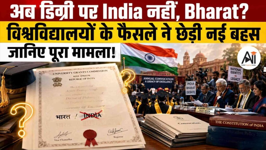 अब डिग्री पर India नहीं, Bharat? विश्वविद्यालयों के फैसले ने छेड़ी नई बहस, जानिए पूरा मामला!